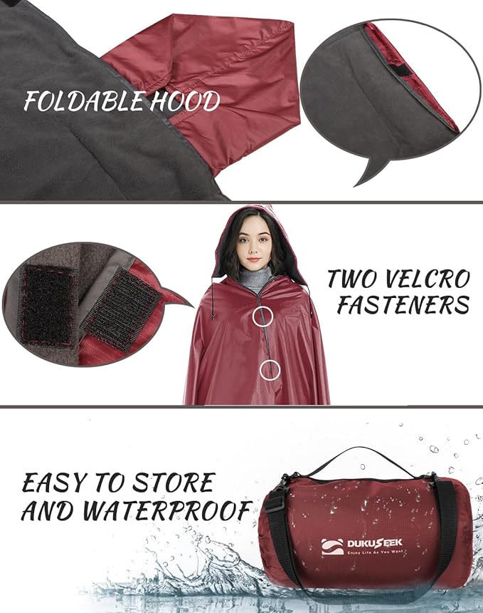 DUKUSEEK Camping Blankets for Cold Weather Waterproof Blankets for Adult Large (79x56) Portable Wearable Warm for Outdoor Camping Picnic Stadium Sports Beach Concerts Car Dogs Travel…