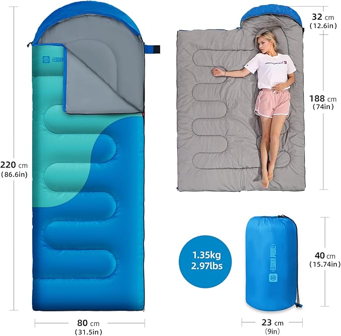 Sleeping Bags for Adults&ampKidsLightweight Waterproof Warm Weather Sleeping BagCompact Portable Sleeping Bag for CampingEssentials Gear for Camping Hiking Outdoor Travel