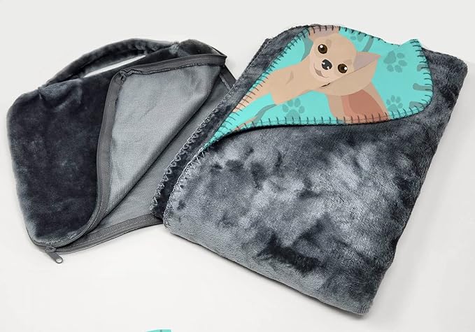 Caroline's Treasures MLM1032TBLT Chihuahua Soft Travel Blanket with Bag Airplane Blanket Indoor Outdoor Camping Blanket for Traveling Picnics Beach Trips Concerts