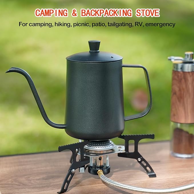 ONLYFIRE Portable Camping Gas Stove Backpacking Camp Stove with Piezo Ignition 1LB Propane Adapter Mini Camp Stove with Carry Bag for Outdoor Cooking Picnic Camping and Hiking GS333