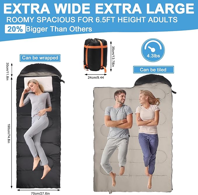 Sleeping Bags for Adults Backpacking Camping Sleeping Bag for Kids Heated Sleeping Bag for Camping Outdoor Hiking Rechargeable Lightweight Compact Camping Essentials Gear