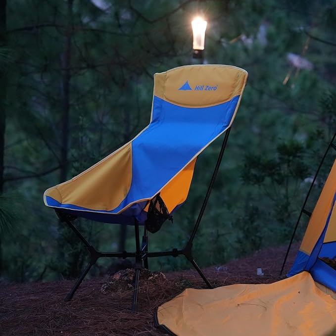 Lightweight Camping Chair (Innovative Rotating Instant Setup) High Back Portable Collapsible Camping Chair Folding Backpacking Ultralight Hiking 400lbs Capacity (Suspension Comfort)
