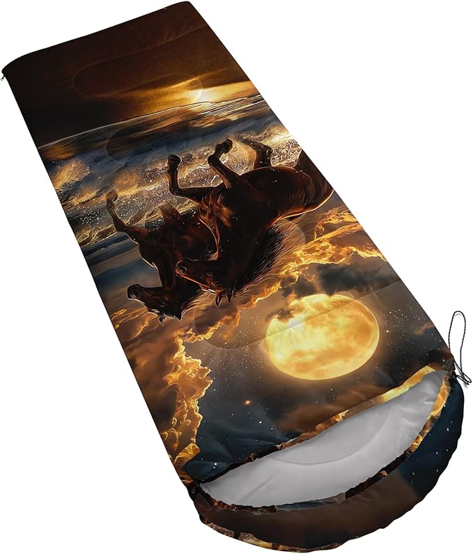 AILONEN Cartoon Camping Sleeping Bag for Boys Girls AdultsLightweight &amp Waterproof3 Season Warm &amp Cold WeatherPortablePrinted Sleeping BagTravelingCampingHiking