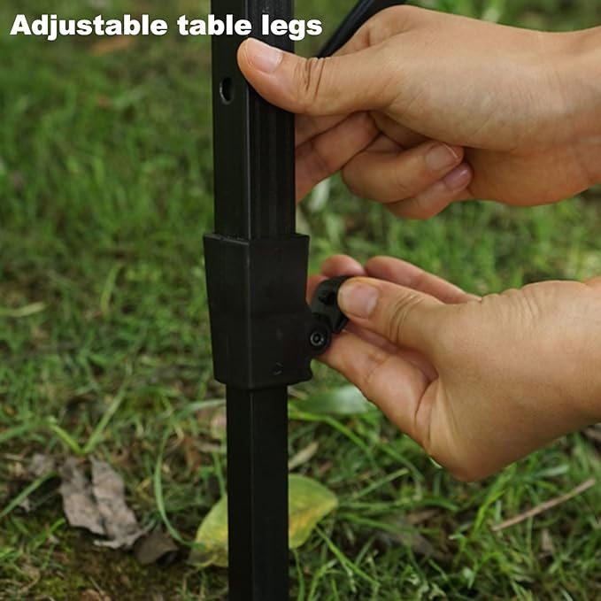 Portable Aluminum Folding Camping Picnic Table with Adjustable Height and IGT Stove Ideal for Picnics Parties and Banquets
