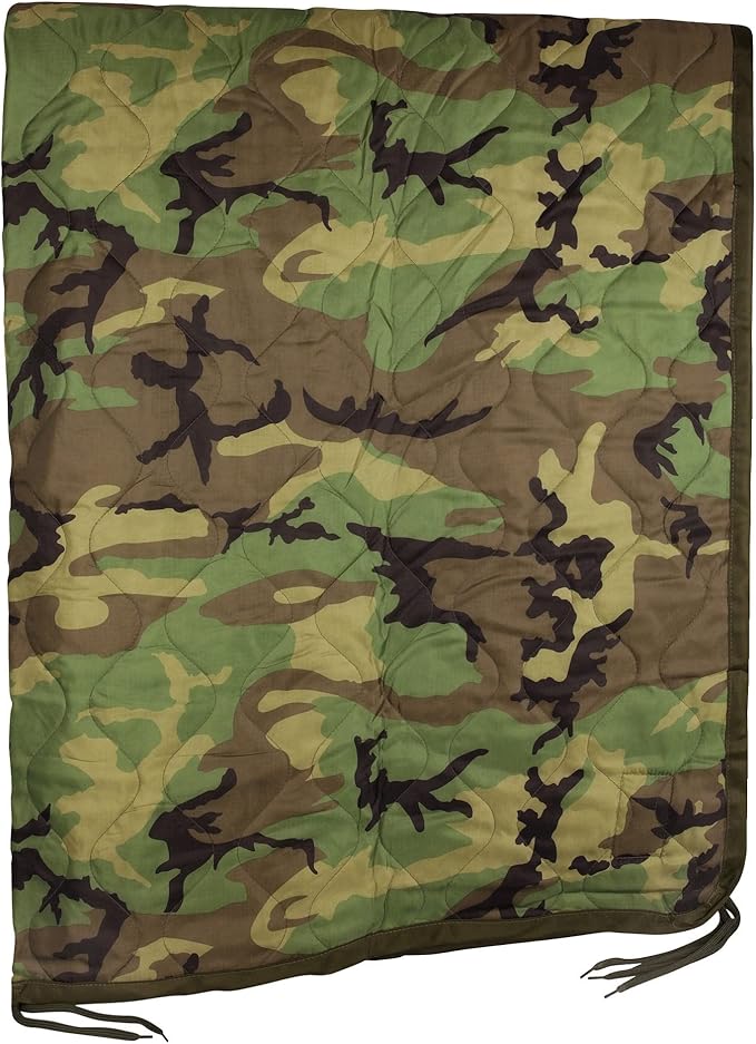 MEDALS OF AMERICA EST. 1976 Military Gear Blanket Poncho Liners Woobie Emergency Blanket - Military Surplus Cold Weather Camping and Hunting Woobie Blanket (Woodland)