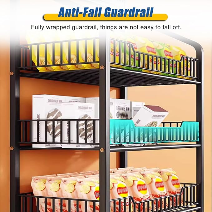 Convenience Store Shelf Cart 4 Tier Supermarket Portable Display Rack for Snacks/Drinks/Can/Toys with Hooks &amp Wheels Commercial Home Carbon Steel Frame White-4 Tier-60x27x140cm