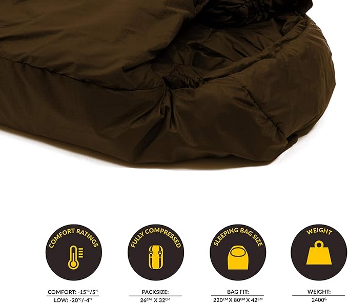 Snugpak Softie Elite 5 WGTE Sleeping Bag – Expandable Side Baffle –15 °C Comfort Left or Right Zip