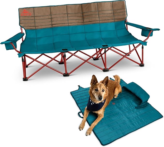 Kelty Lowdown Couch - 3 Person Capacity Camping Chair Extra Large and Sturdy Bench for Campsites Soccer Games and Backyard Parties