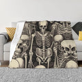 Skeleton Group 80x60 Printed Soft Fleece Blanket for Sofa Bed and Camping - Cozy Blanket for Travel Picnics Nighttime Use