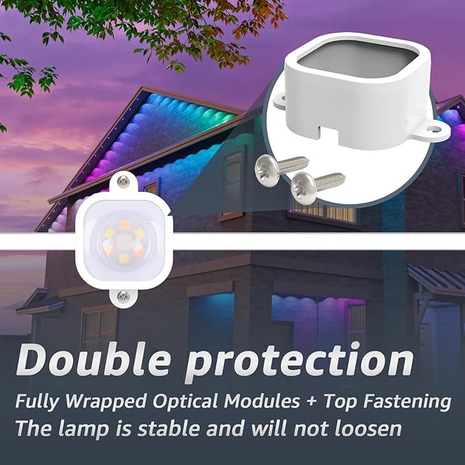 90 PCS Mounting Brackets Compatible with Govee Outdoor Lights Pro H706A H706B Light Clips for Govee Pro Outdoor Lights 150FT Fully Enclosed Mounting Bracket Replaces 3M Adhesive