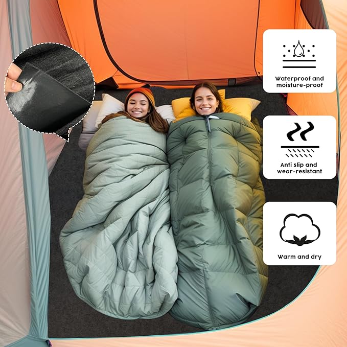 Camping Tent Carpet Mat 6.23 X 5 Ft Waterproof Camping Rugs Tent Floor Blanket Picnic Floor Blanket for Camping Hiking Lawn Picnic Tent Supplies