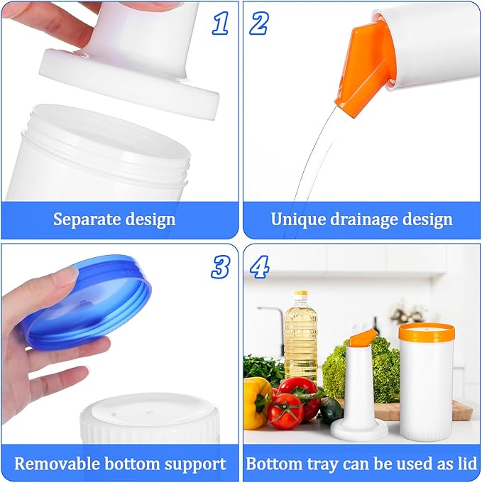 6-Piece Professional Bar Juice Pour Bottles Set - 0.9 Quart Juice Pourers for Bartending Store and Pour Containers for Bar with Leakproof Spouts (Multicolor 3.7x13 Inch PP Plastic)