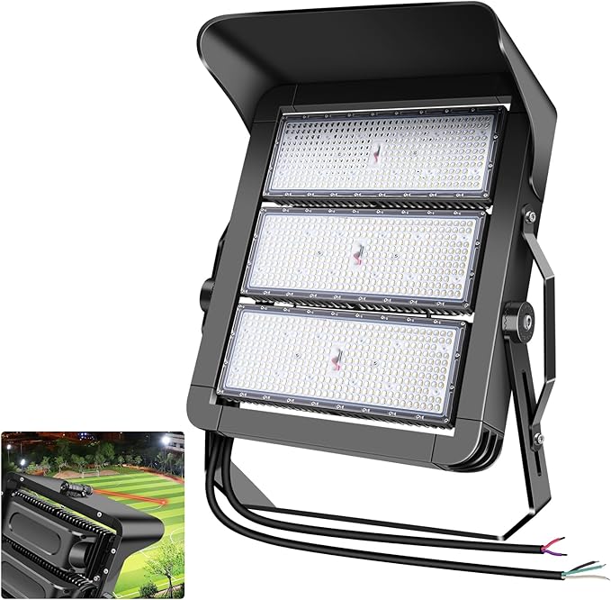 ledmo 750W Dimmable LED High Mast Stadium Light Outdoor 90000LM Super Bright Floodlight Commercial 100-277V 5000K Daylight IP66 Adjustable Waterproof Arena Lighting for Sport Court