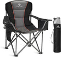 ALPHA CAMP Oversized Folding Camping Chair Heavy Duty Portable Lawn Chairs with Cooler Bag Side Pocket &amp Cup Holder Folding Chairs for Outside Support 450 LBS