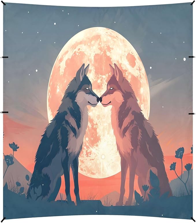 Camping Sun Shelters Two Wolves and Full Moon Beach Canopy 126 * 110.2in