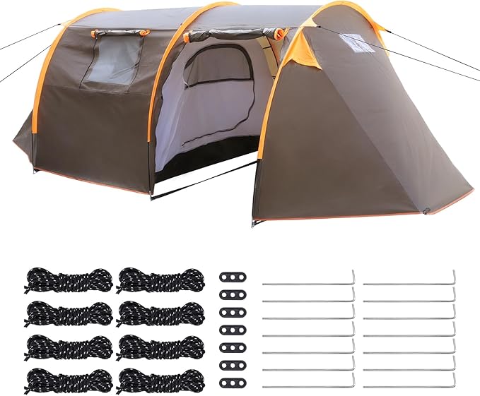 Oxford 2-Person Waterproof Bikepacking Tent with Mesh Windows Lightweight Shelter Windproof Rainproof for Camping Hiking Cycling