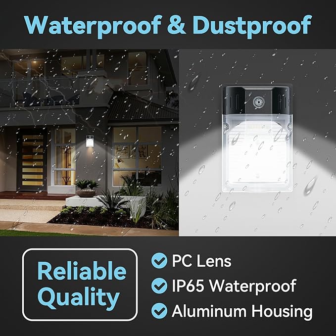 30W LED Wall Pack Light with Dusk to Dawn Photocell 8Pack 3900LM 5000K Daylight LED Wall Lights Outdoor Security Lighting for House Garage Yard Garden IP65 Waterproof 100-277VAC ETL Listed