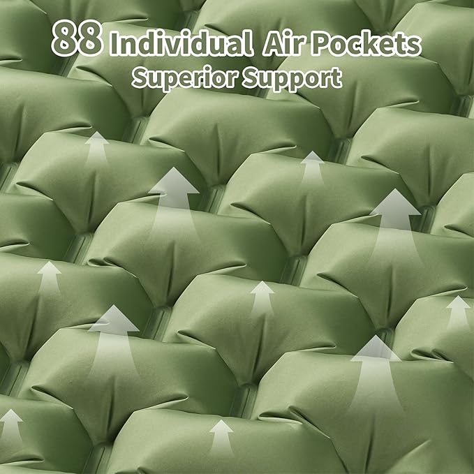 Sleeping Pad for Camping - 4” Thick Inflatable Camping Mat with Built-in Pump &amp Pillow Ultralight Self Inflating Camping pad Backpacking Sleeping Mat for Hiking Tent Traveling
