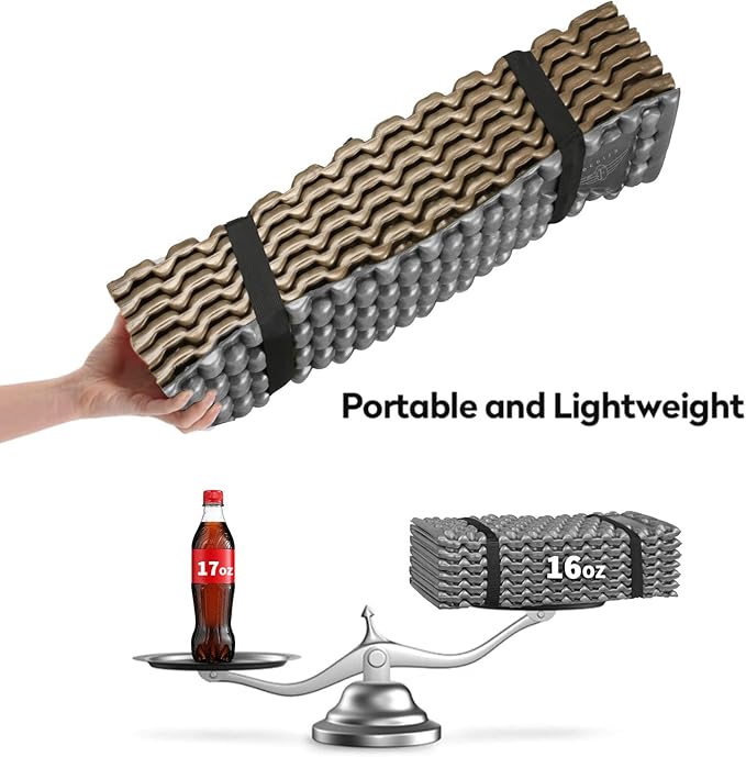 Foam Camping Pads for Hiking Ultralight Closed Cell Mattress Waterproof Soft Mat for Adults Wide Picnic Yoga Mats Folding Sleeping Pad for Outdoor Backpacking