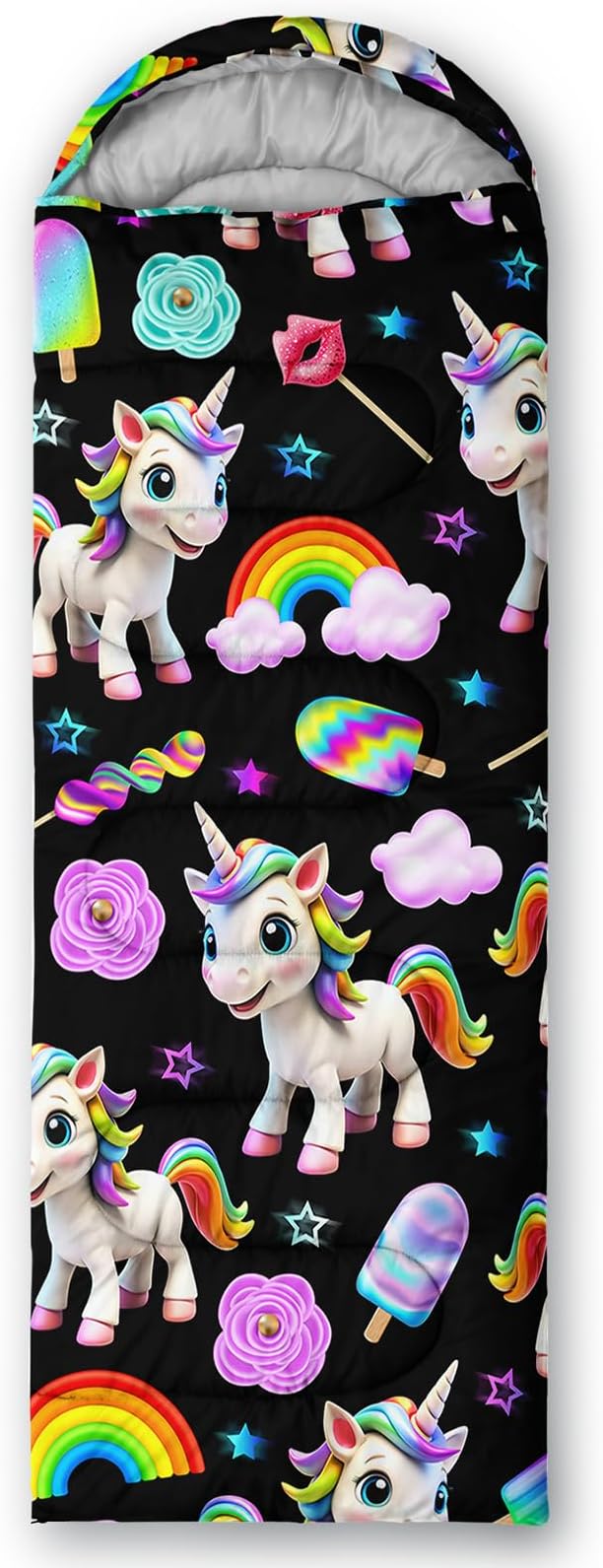AILONEN Cartoon Camping Sleeping Bag for Boys Girls AdultsLightweight &amp Waterproof3 Season Warm &amp Cold WeatherPortablePrinted Sleeping BagTravelingCampingHiking