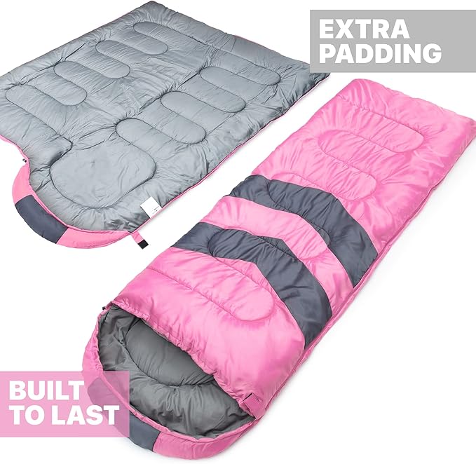 MalloMe Sleeping Bags for Adults Cold Weather &amp Warm - Backpacking Camping Sleeping Bag for Kids 10-12 Girls Boys - Lightweight Compact Camping Essentials Gear Accessories Hiking Sleep Must Have
