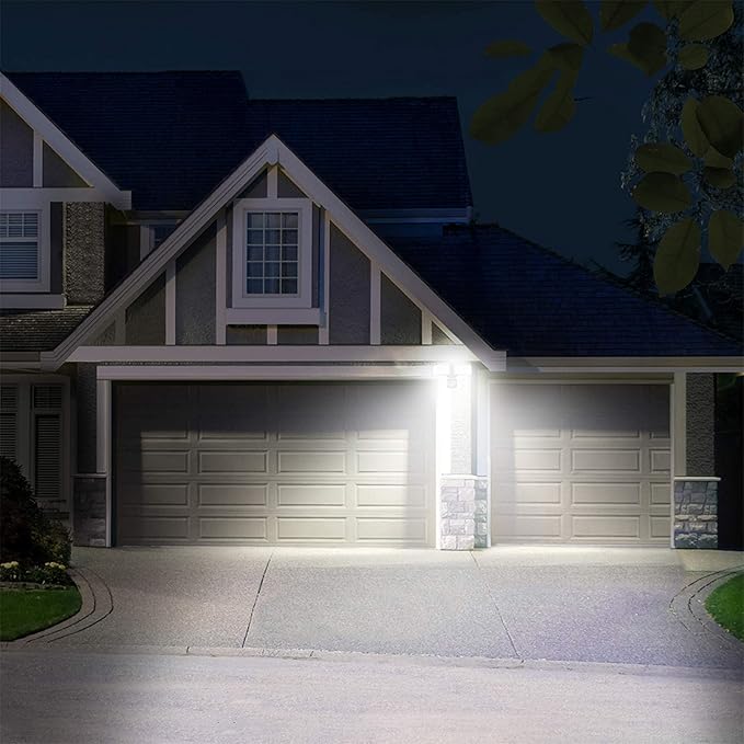 LEPOWER LED Security Lights Motion Sensor Light Outdoor 30W 3200LM Motion Security Light 5500K IP65 Waterproof 2 Head Motion Detector Flood Light for Garage Yard Porch Black (Not Solar Powered)