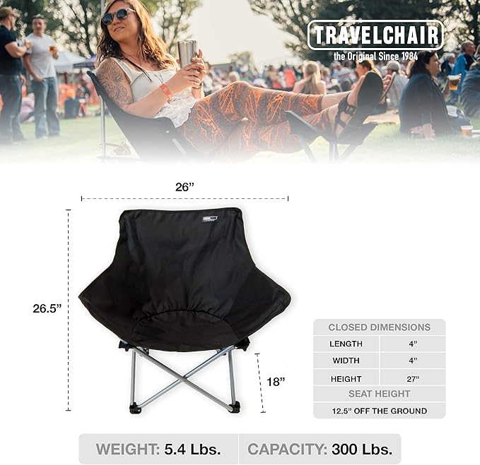TravelChair ABC Chair Seating Anywhere Black