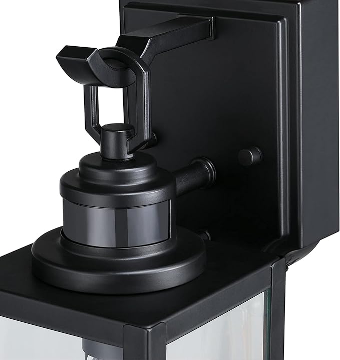 Westinghouse 6122600 Victoria Traditional One Light Outdoor Wall Fixture with Motion Sensor Matte Black Finish Clear Glass