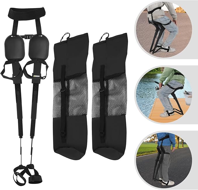 Adjustable Wearable Chair Invisible Seat Lightweight Wearable Exoskeleton Seats with Shoulder Bag and Seat Straps Wearable Stool for People Who are 4.59-6.89ft Tall