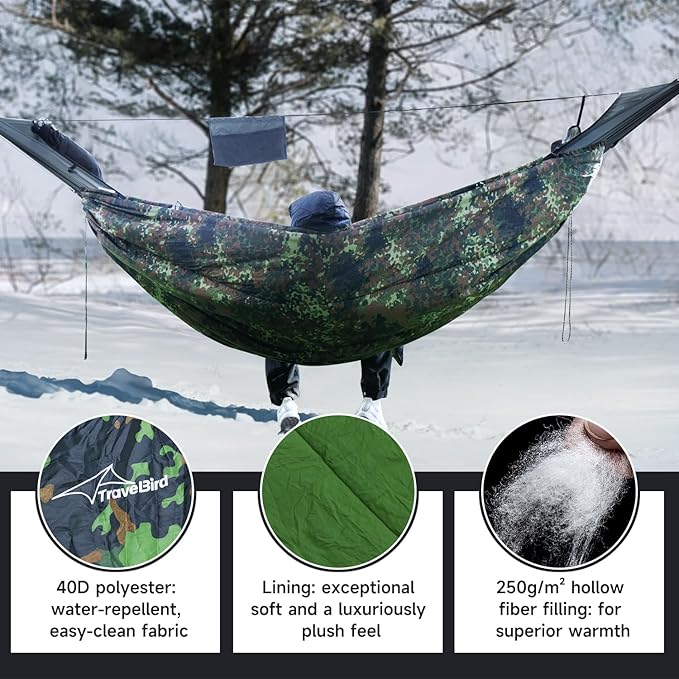 Camping Hammock Tent with Hammock Underquilt Lightweight Hanging Hammocks Tree Straps Portable for Hiking Backpacking