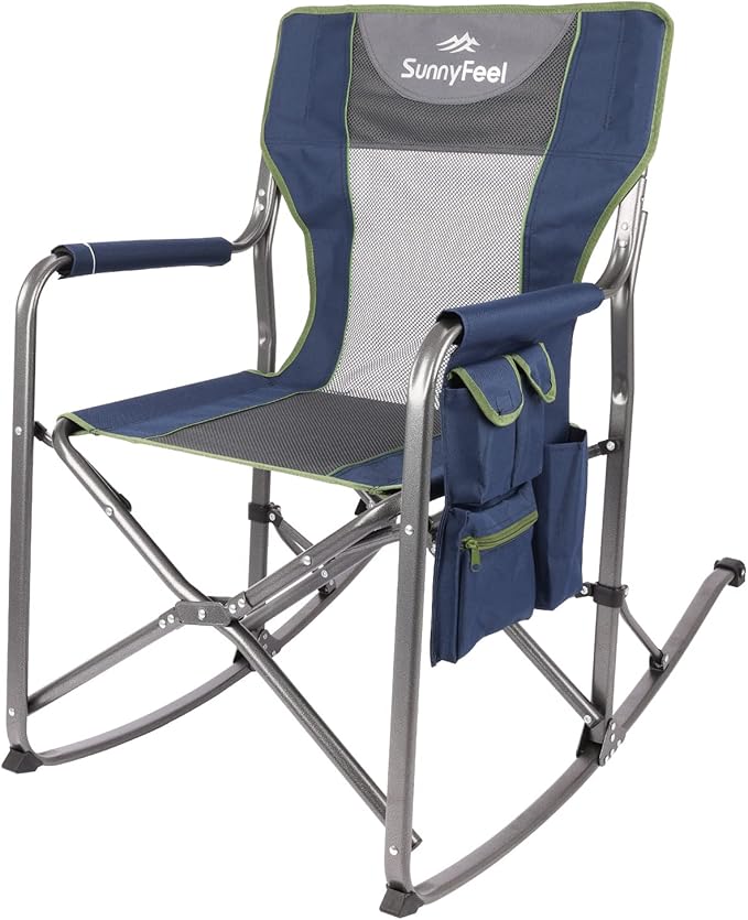 SUNNYFEEL Camping Directors Chair Heavy DutyOversized Portable Folding Chair with Side Table Pocket for Beach FishingTripPicnicLawnConcert Outdoor Foldable Camp Chairs