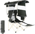 Camping Chairs with Shade Sports Chair with Canopy Folding Camping Chair with Cooler and Cup Holder Foldable and Lightweight for Camping Sports Events &amp Patio (1-Pack with Footrest)