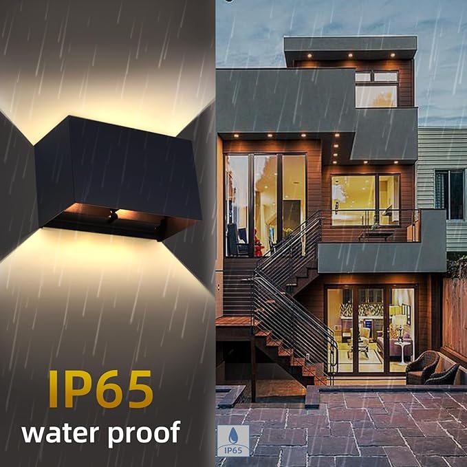 KICAAO 2 Pack Modern Wall Sconce 16W IP65 Waterproof LED Modern Outdoor Wall Light Fixtures Suitable for Indoor and Outdoor Replaceable G9 LED BulbAdjustable Light Angle(Warm Light 3000K)