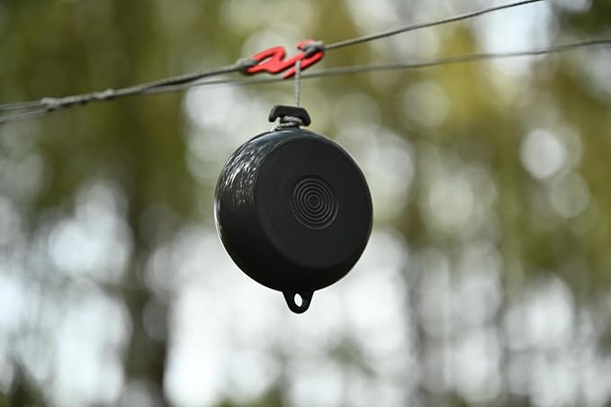 Onewind 40' HMWPE Tent Guyline and Tarp Ridgeline Mini Reel Lightweight No Knot Camping Rope and Tent Cord for Hammock Tarp and Rain Fly 3 Prussik Knots Black