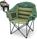 ABORON Oversized Camping Chair Portable Folding Chair with Cooler Bag &amp Cup Holder Heavy Duty Lawn Chair for Camping Patio Backyard Supports 400 lbs