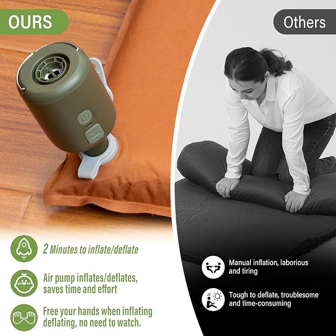 SUV Air Mattress Car Bed Camping Inflatable Car Camping Pad with Air Pump Ultrathick Memory Foam Camping Mattress 9.0 R-Value Insulated Sleeping Pad 2 Person Camp Mat for Hiking and Backpacking