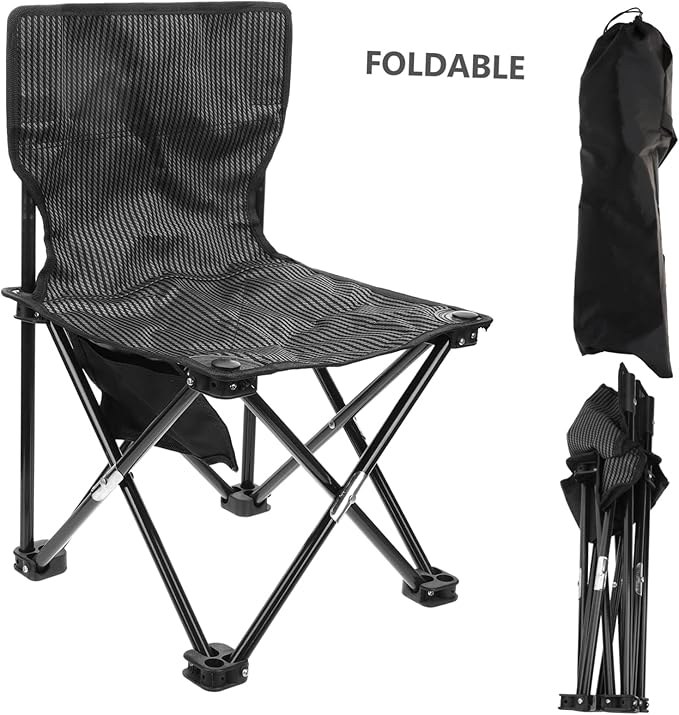 Portable Lightweight Folding Camping Chair for Outdoor Activities Easy to Carry Sturdy Construction for Fishing Picnics and Tailgating