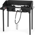 Propane Double Burner for Outdoor Cooking Two Camping Stove with Removable Windscreen and Detachable Legs Stand for Home Brewing Camping BBQ