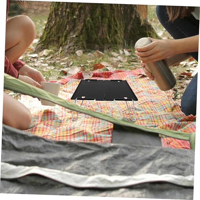 Happyyami 1pc Folding Portable Table Lightweight Detachable Picnic Desk Multi-Functional Outdoor Tea Table Easy to Clean for Camping Travel and Picnics Black