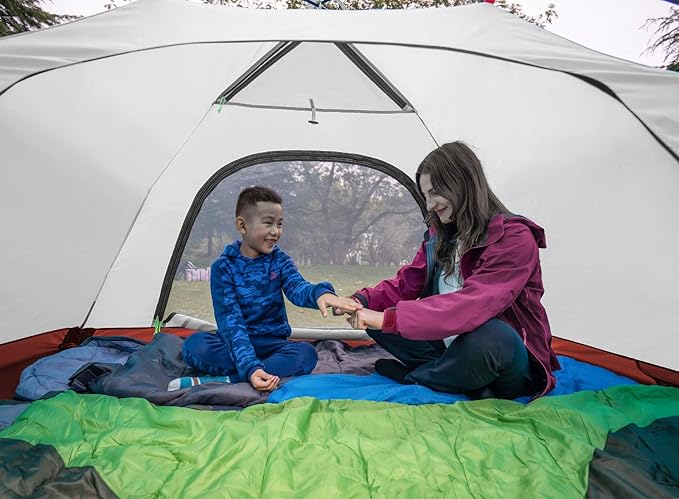 KAZOO 2／4 Person Camping Tent Outdoor Waterproof Family Large Tents 2/4 People Easy Setup Tent with Porch Double Layer | Outdoor Waterproof Family Large Tents Easy Setup