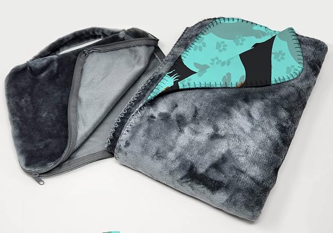 Caroline's Treasures MLM1011TBLT Longhaired Black Tan Dachshund Soft Travel Blanket with Bag Airplane Blanket Indoor Outdoor Camping Blanket for Traveling Picnics Beach Trips Concerts