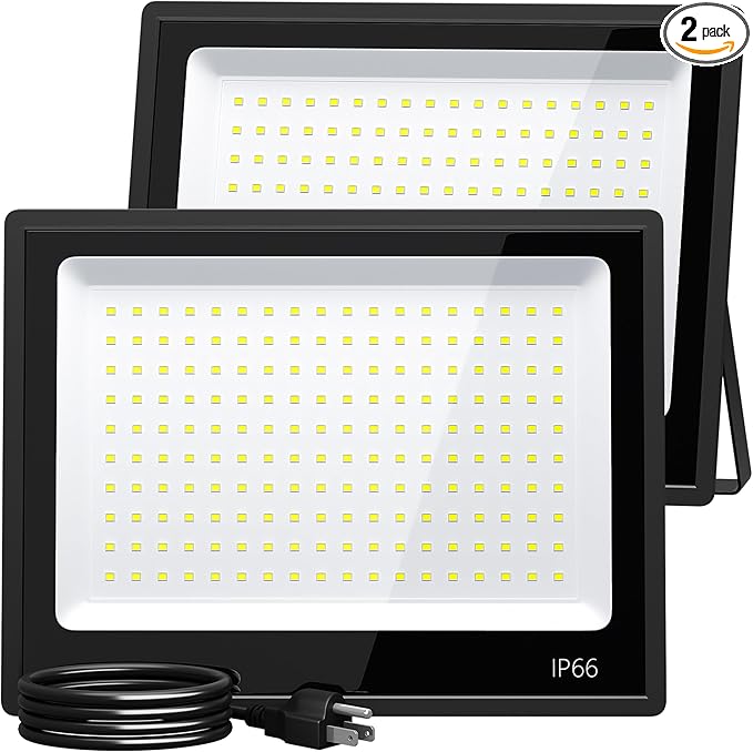 XXBSAZ LED Flood Light Outdoor High Power Commercial Work Light IP66 Waterproof Daylight Super Bright Security Stadium Lights for Parking Lots Warehouses Yard (2 150 Watts)