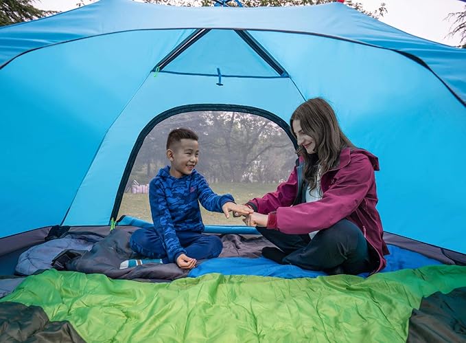 KAZOO 2／4 Person Camping Tent Outdoor Waterproof Family Large Tents 2/4 People Easy Setup Tent with Porch Double Layer | Outdoor Waterproof Family Large Tents Easy Setup