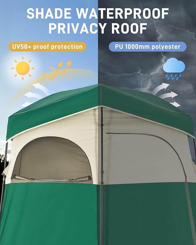 KingCamp Shower Tent Portable Privacy Tent Outdoor Camping 1/2 Room Toilet Tents with Shower Bag &amp Dressing Room for Beach Camping &amp Hiking