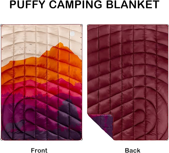 Camping BlanketLightweight Puffy Printed Camping Blanket Packable Outdoor Blanket for CampingTraveling Stadium Hiking Picnics