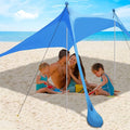 Beach Canopy Tent Sun Shade with UPF 50+ UV Protection Beach Tent Sun Shelter with Sandbags Poles and Ground Pegs and Anti-Wind Ropes for Outdoor Camping Backyard and Picnics