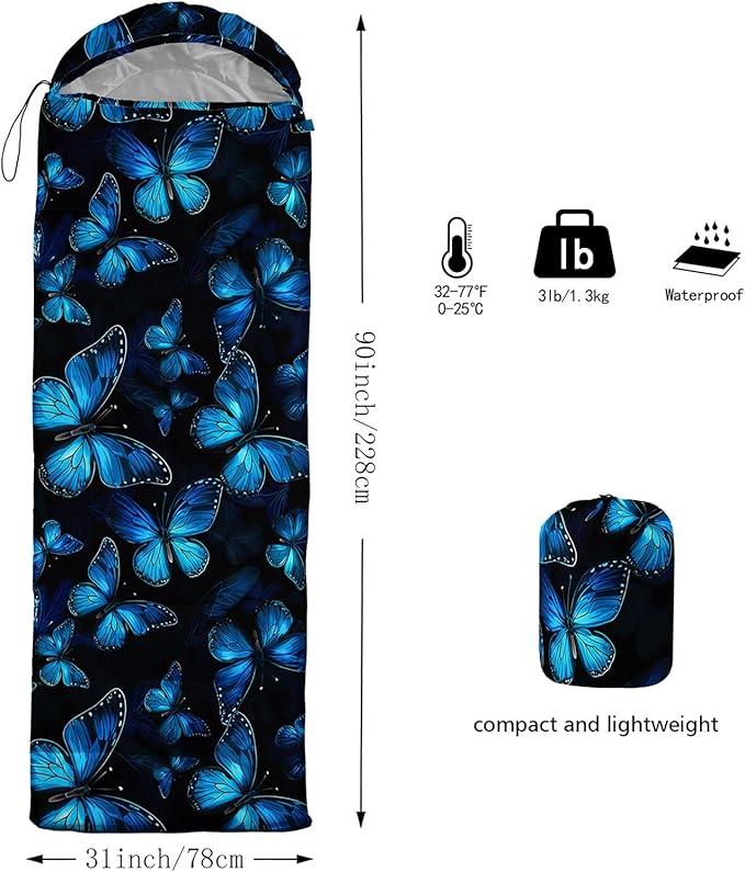 HOSIMA Kids Cute Dog Sleeping BagDifferent Pet Dogs Pattern Cold Weather Gear for CampingAnimal Themed with Christmas Tree Print Waterproof Sleeping Bags for Outdoors Hiking.
