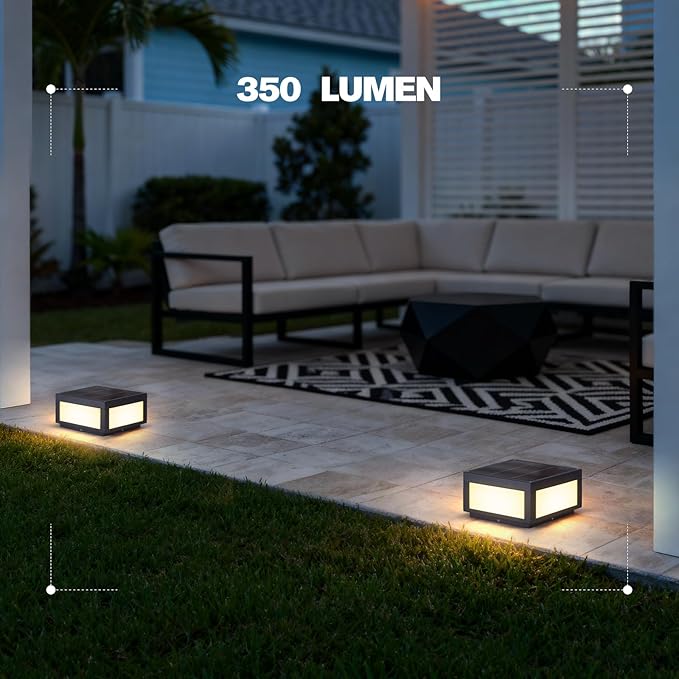 9.84 Solar Post Lights 3000K LED Solar Pillar Lights Outdoor IP54 Waterproof Outdoor Lamp Post Light Dusk to Dawn Column Lighting for Posts Fence Outside Entrance Yard Patio Driveway