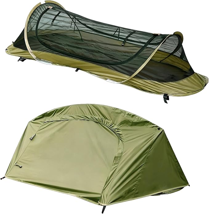Waterproof Ultralight Backpacking bivy Tent | Freestanding 1-Person Tents for Camping/bivy/Hiking |pop up Tent Mosquito-Proof Outdoor Shelter