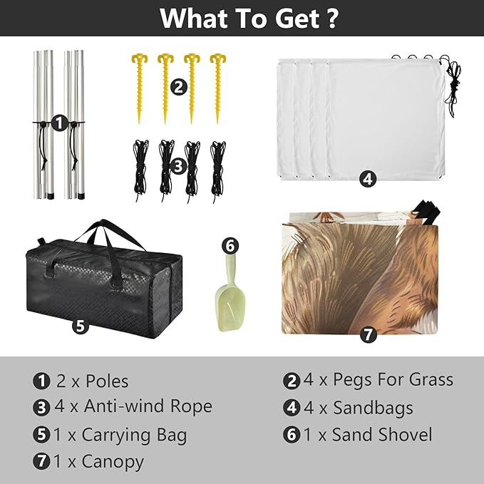 Beach Tent Sun Shelter Squirrel Picking Nuts Lightweight &amp Easy Setup Beach Shade Canopy for Camping Fishing